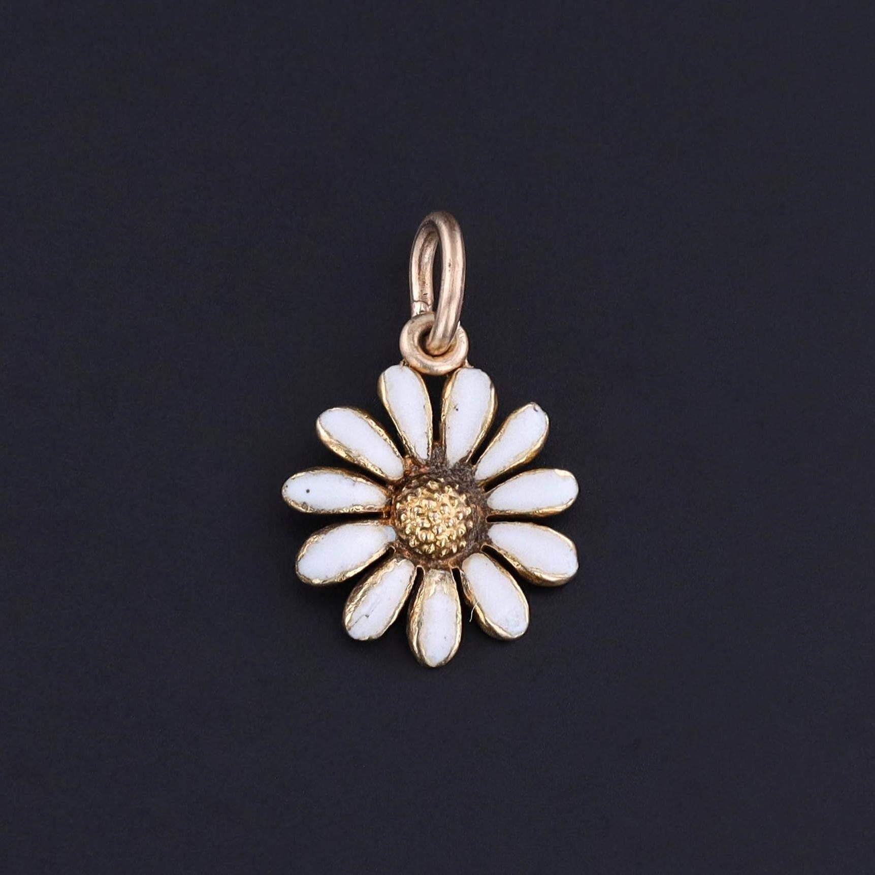 Antique Daisy Charm of 14k Gold - Trademark Antiques