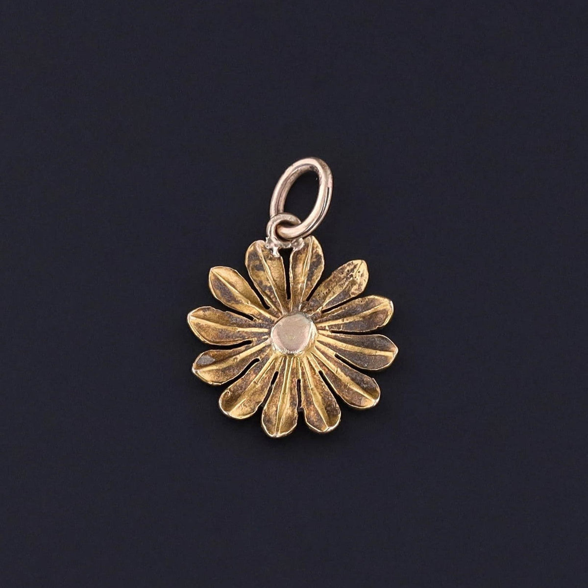 Antique Daisy Charm of 14k Gold - Trademark Antiques