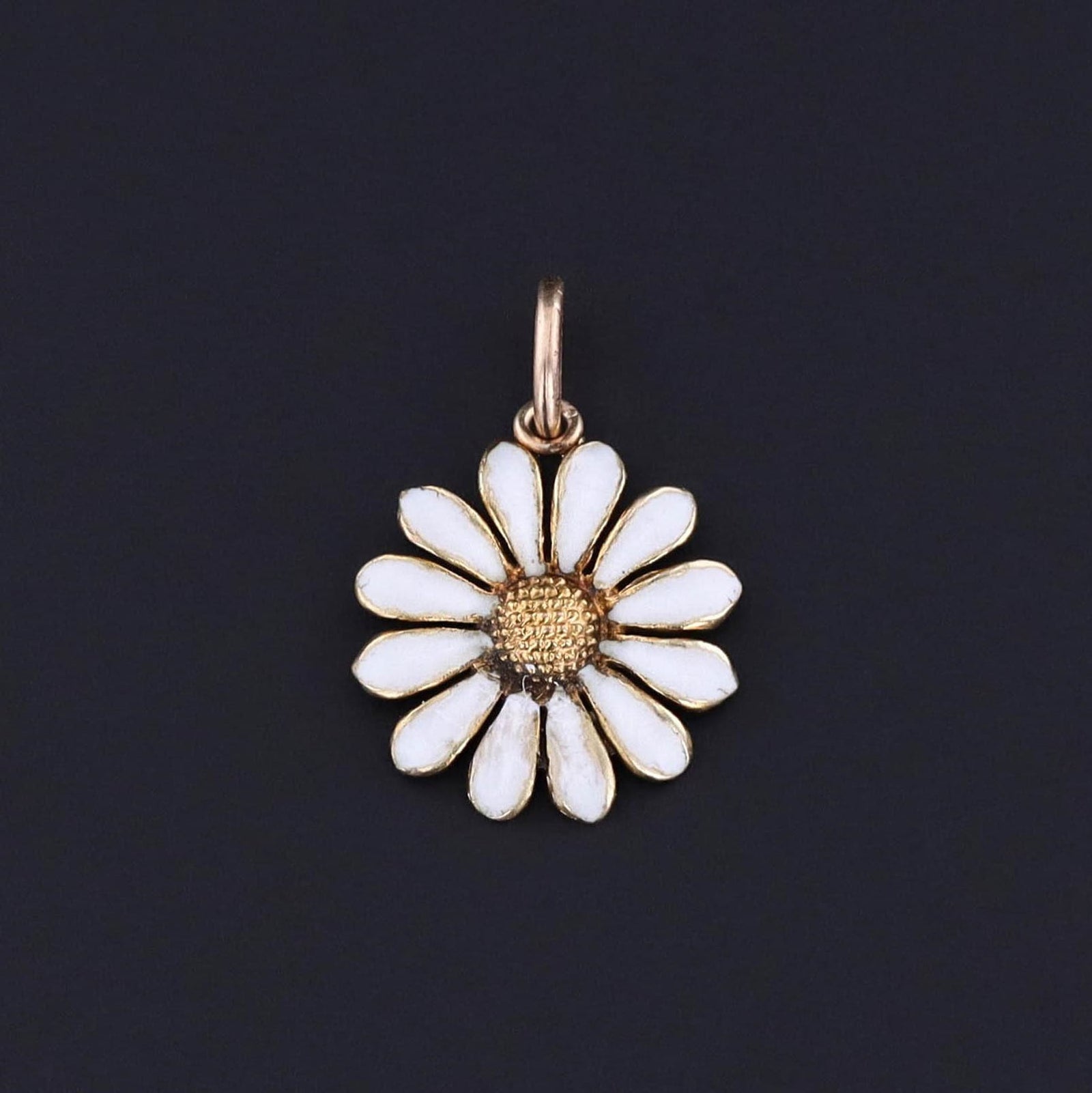 Antique Daisy Charm of 14k Gold - Trademark Antiques