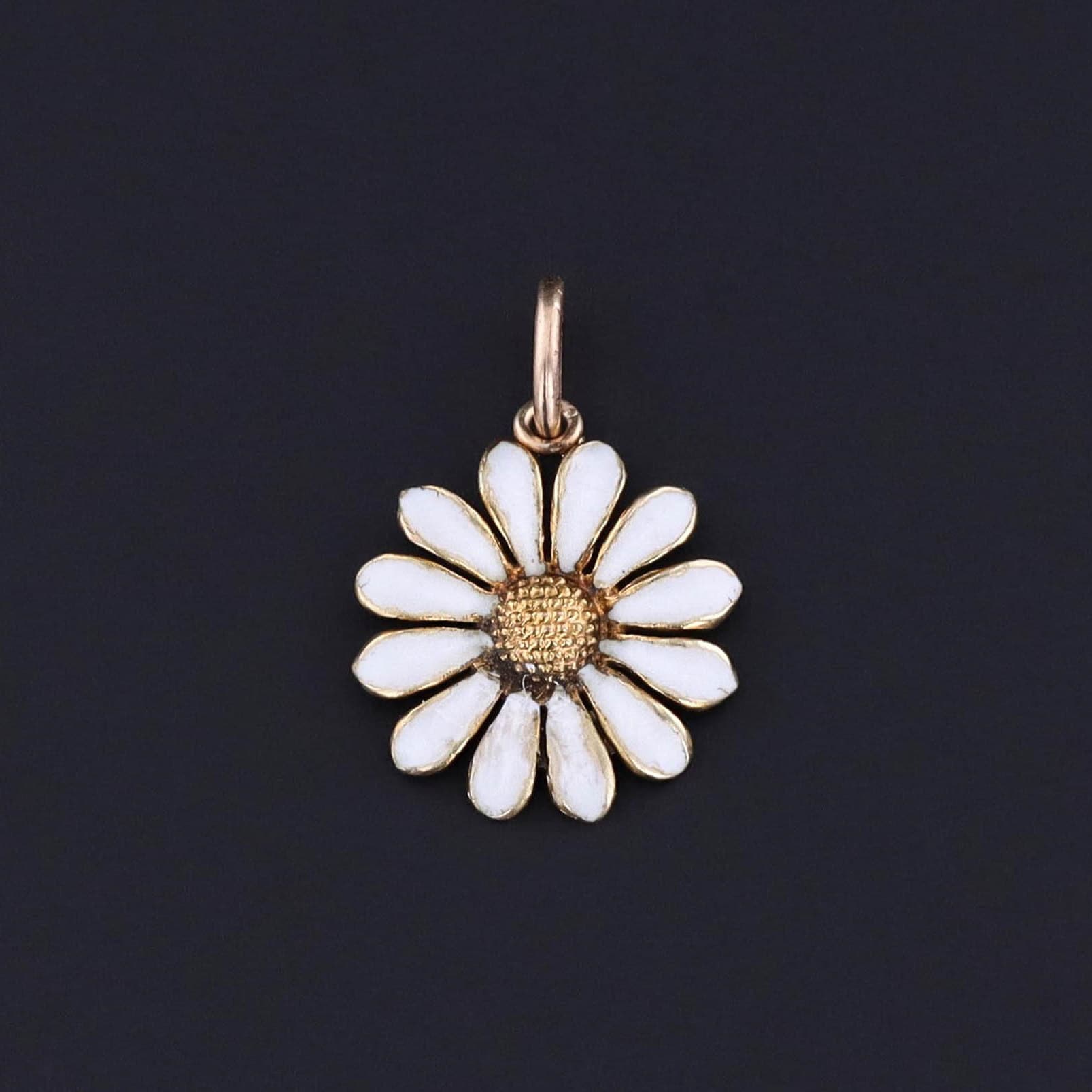 Antique Daisy Charm of 14k Gold - Trademark Antiques