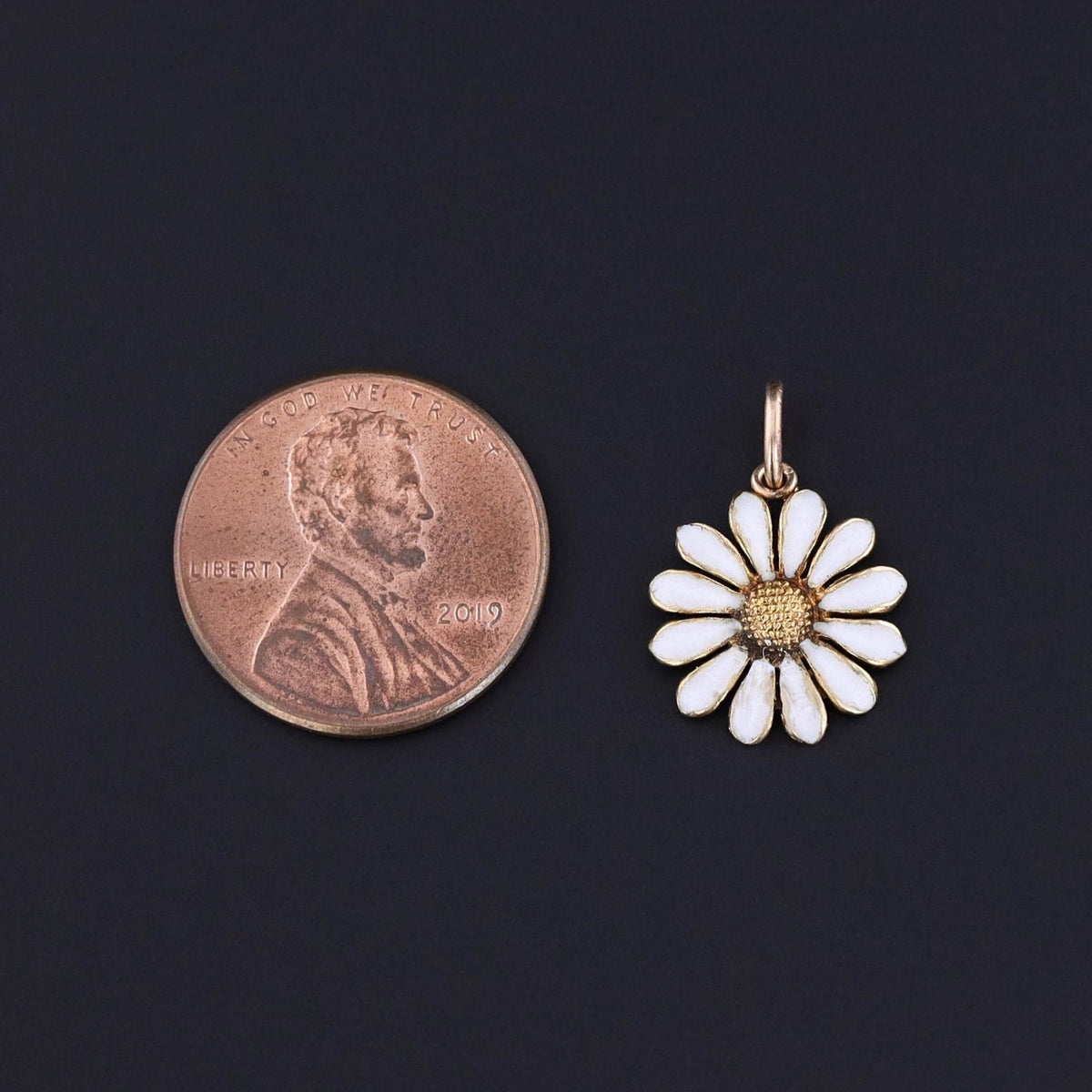 Antique Daisy Charm of 14k Gold - Trademark Antiques