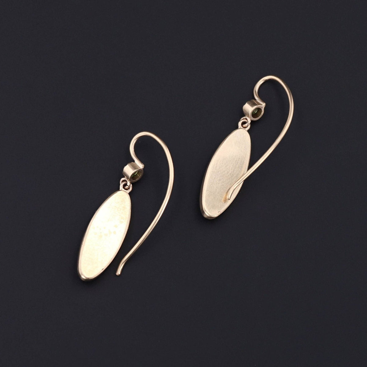 Antique Demantoid Garnet Insect Shibayama Conversion Earrings of 14k Gold - Trademark Antiques