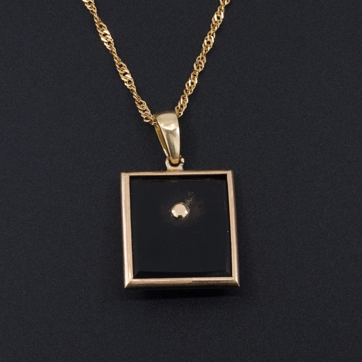 Antique Diamond and Onyx Horse Pendant of 14k Gold - Trademark Antiques