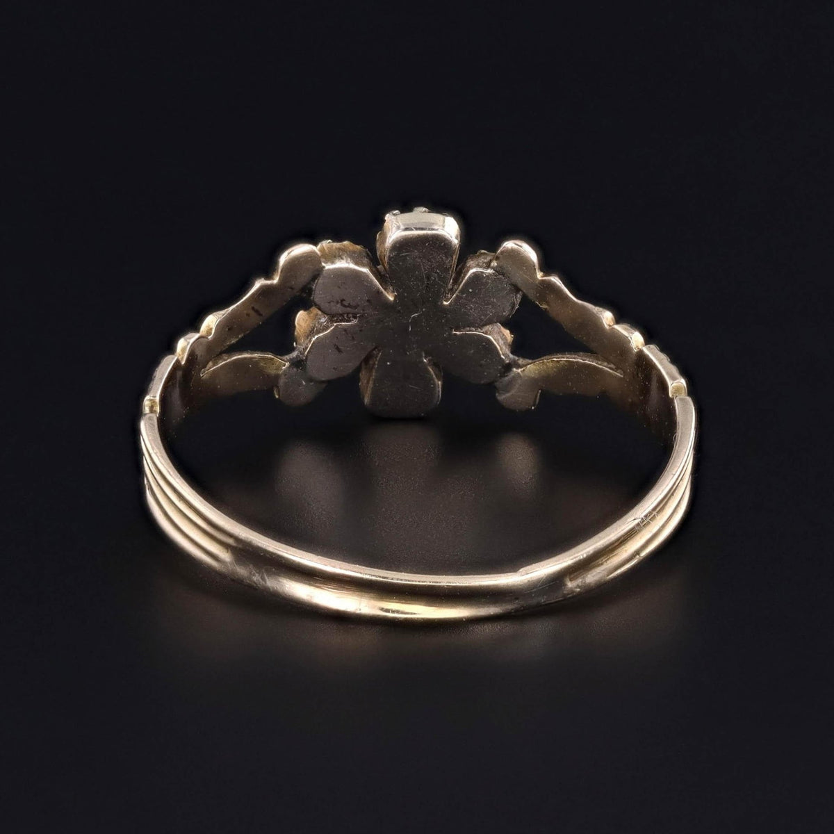 Antique Diamond and Ruby Flower Ring of 12ct Gold - Trademark Antiques