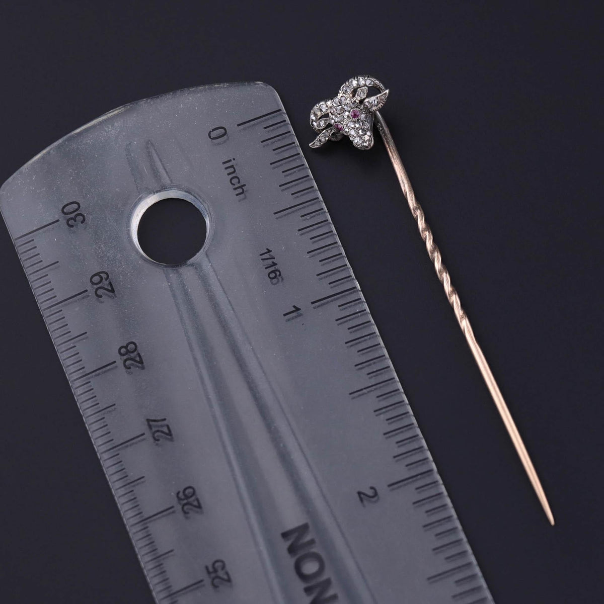 Antique Diamond Aries Ram Stickpin - Trademark Antiques