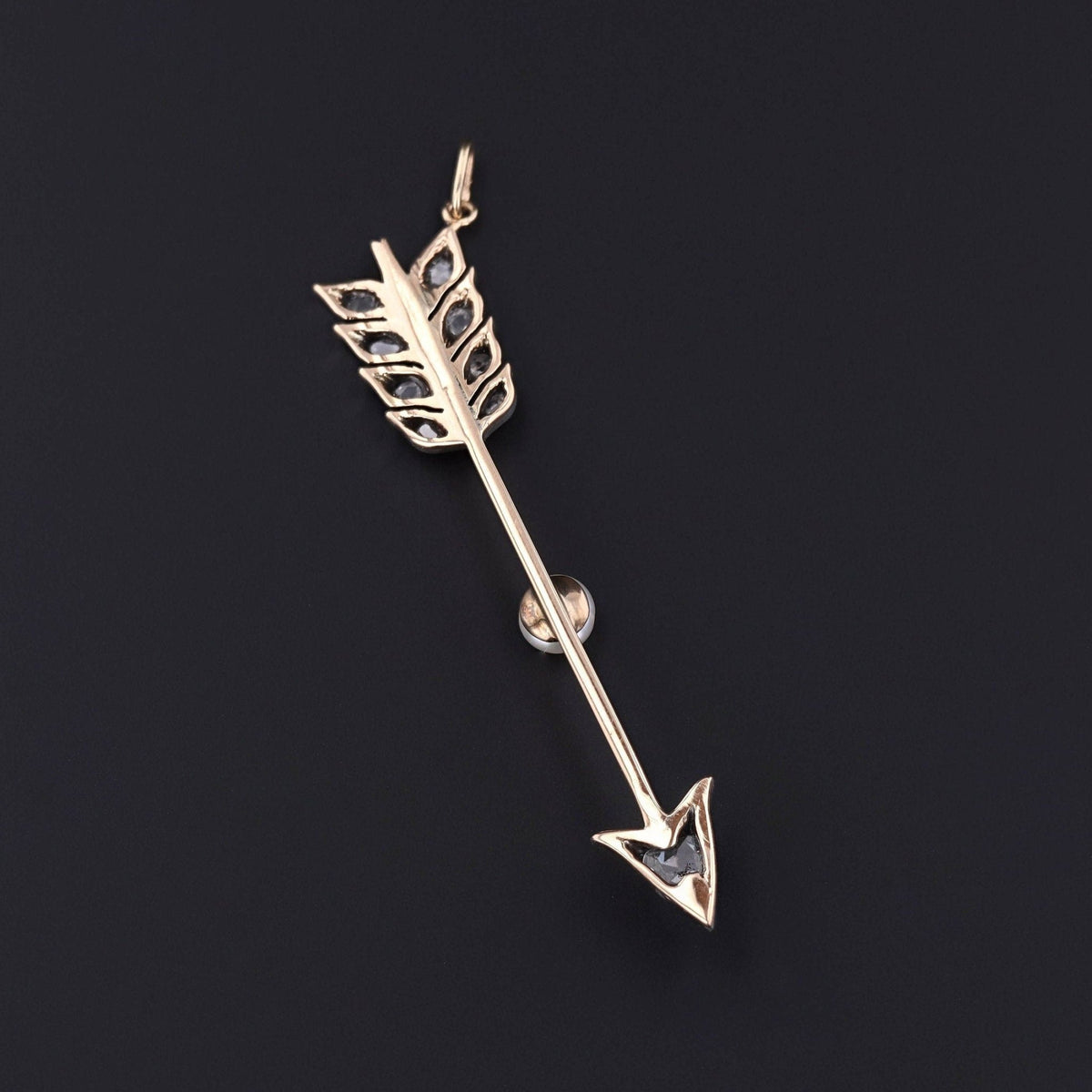 Antique Diamond Arrow Pendant of 14k Gold - Trademark Antiques