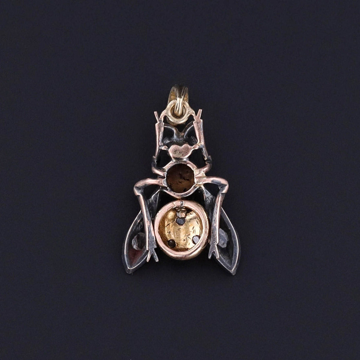 Antique Diamond Bee Pendant of 15ct Gold and Silver - Trademark Antiques