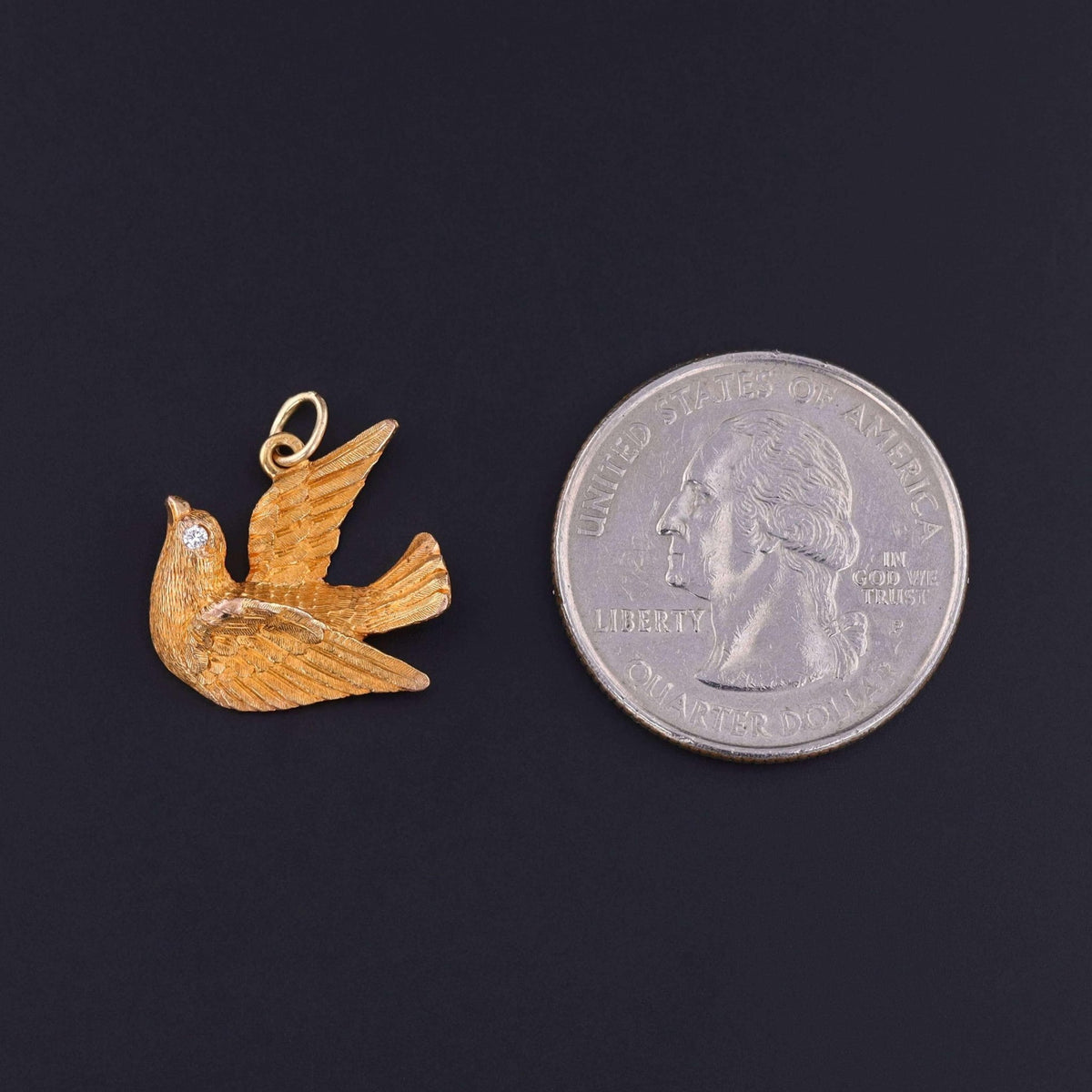 Antique Diamond Bird Pendant of 15k Gold - Trademark Antiques