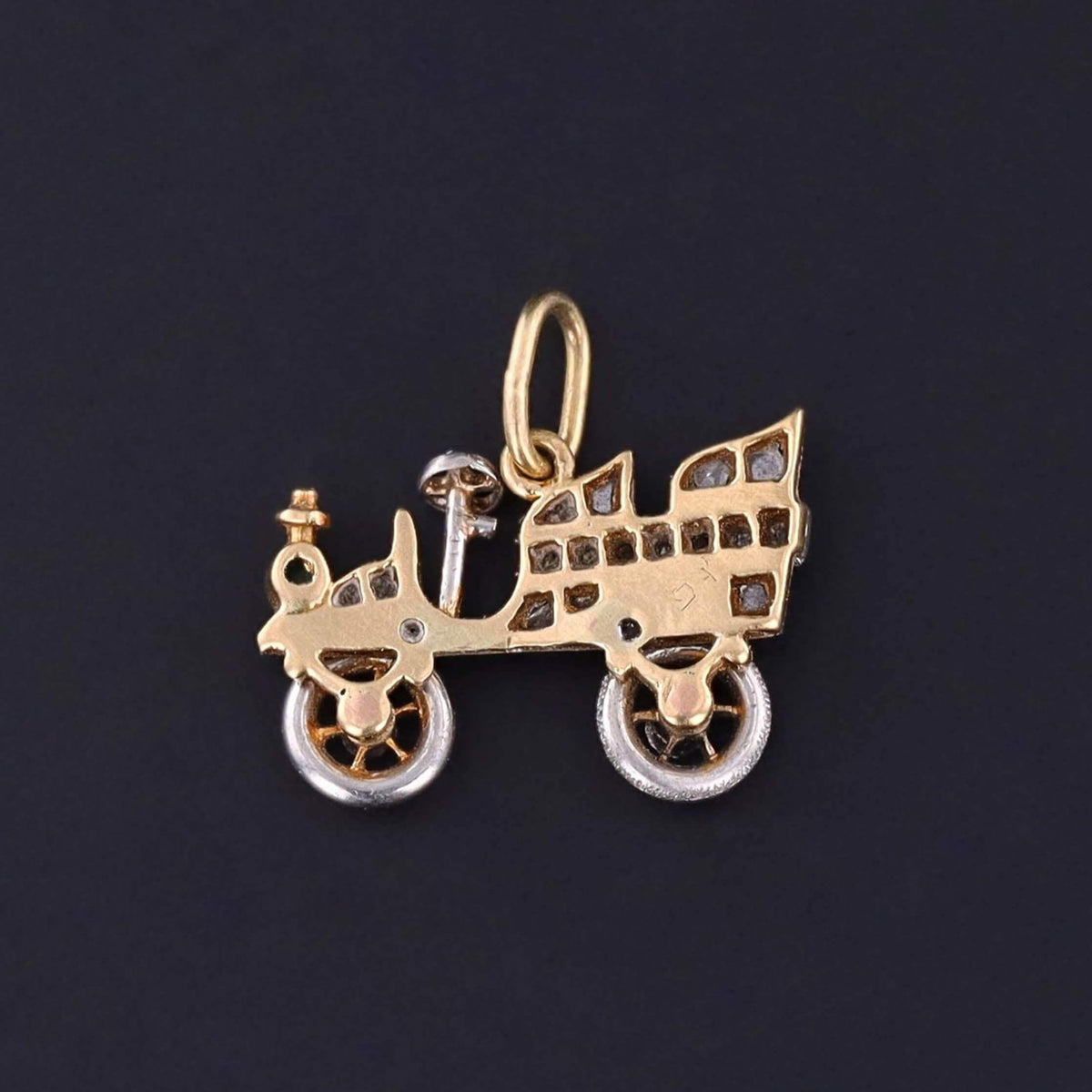 Antique Diamond Car Charm of 18k Gold and Platinum - Trademark Antiques