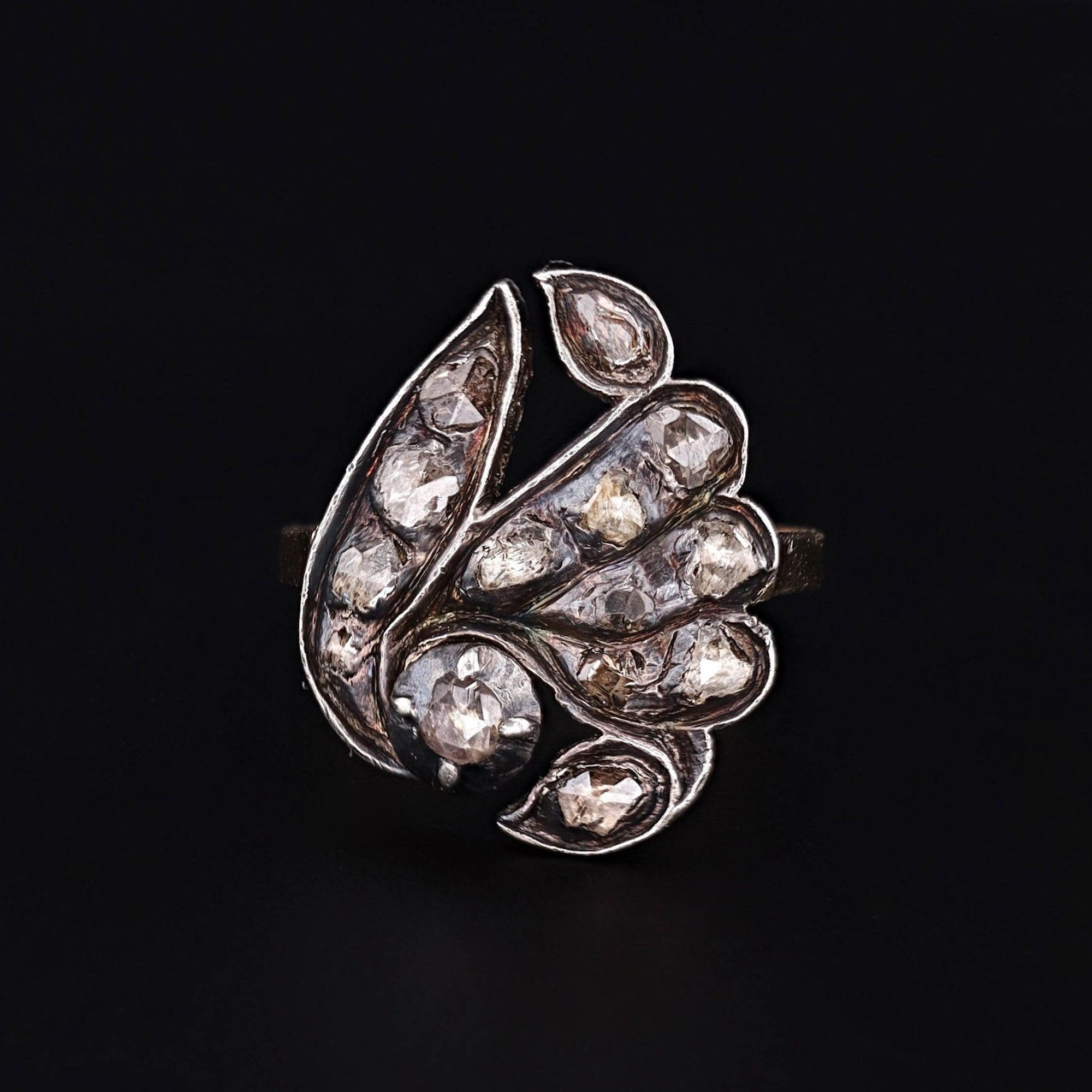 Antique Diamond Conversion Ring of 14k Gold and Silver - Trademark Antiques