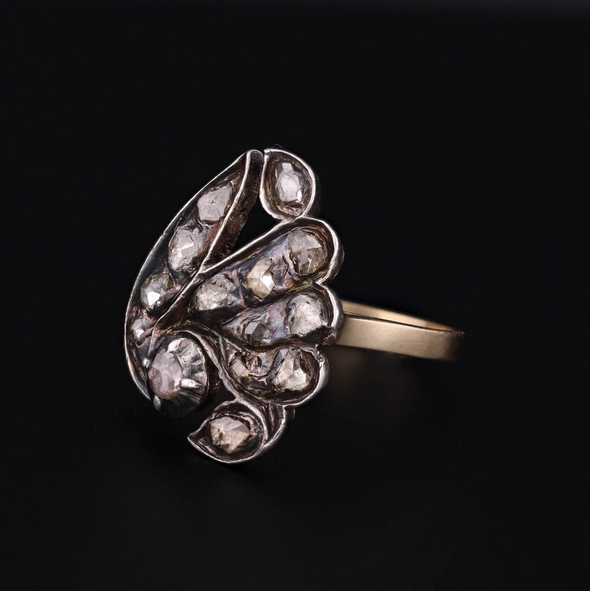 Antique Diamond Conversion Ring of 14k Gold and Silver - Trademark Antiques