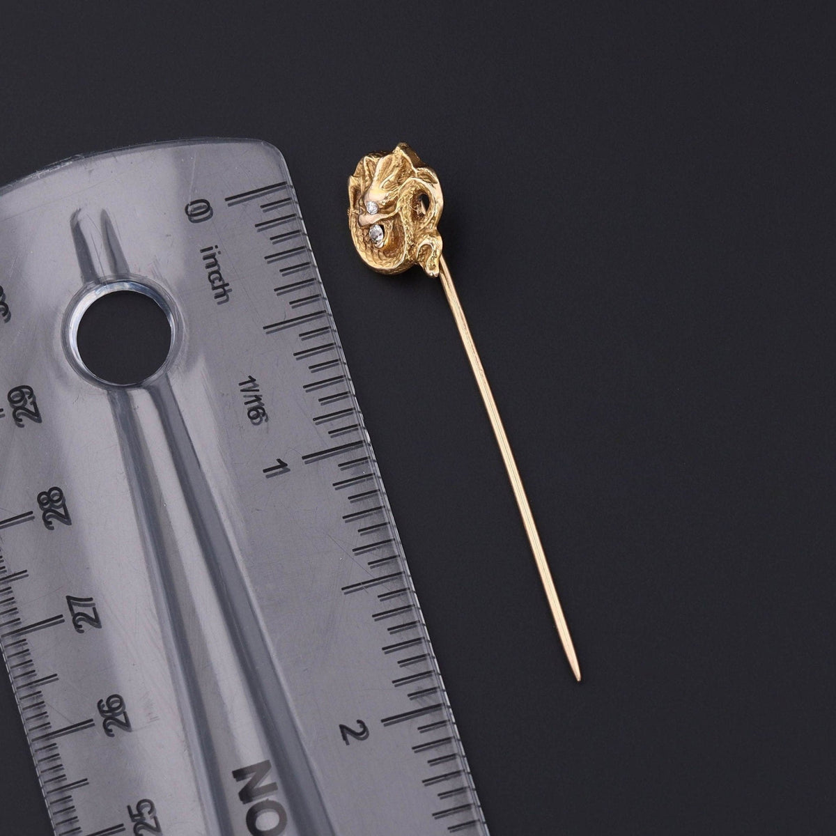 Antique Diamond Dragon Stickpin of 14k Gold - Trademark Antiques