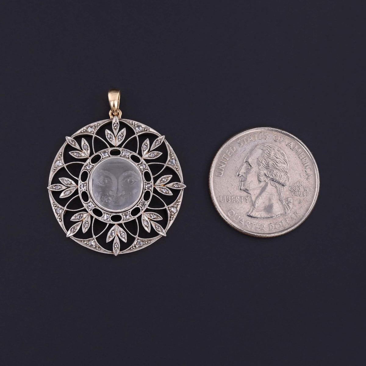 Antique Diamond Face Pendant of Platinum and Gold - Trademark Antiques