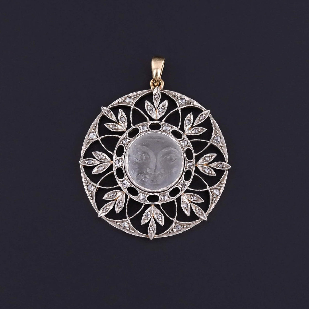 Antique Diamond Face Pendant of Platinum and Gold - Trademark Antiques