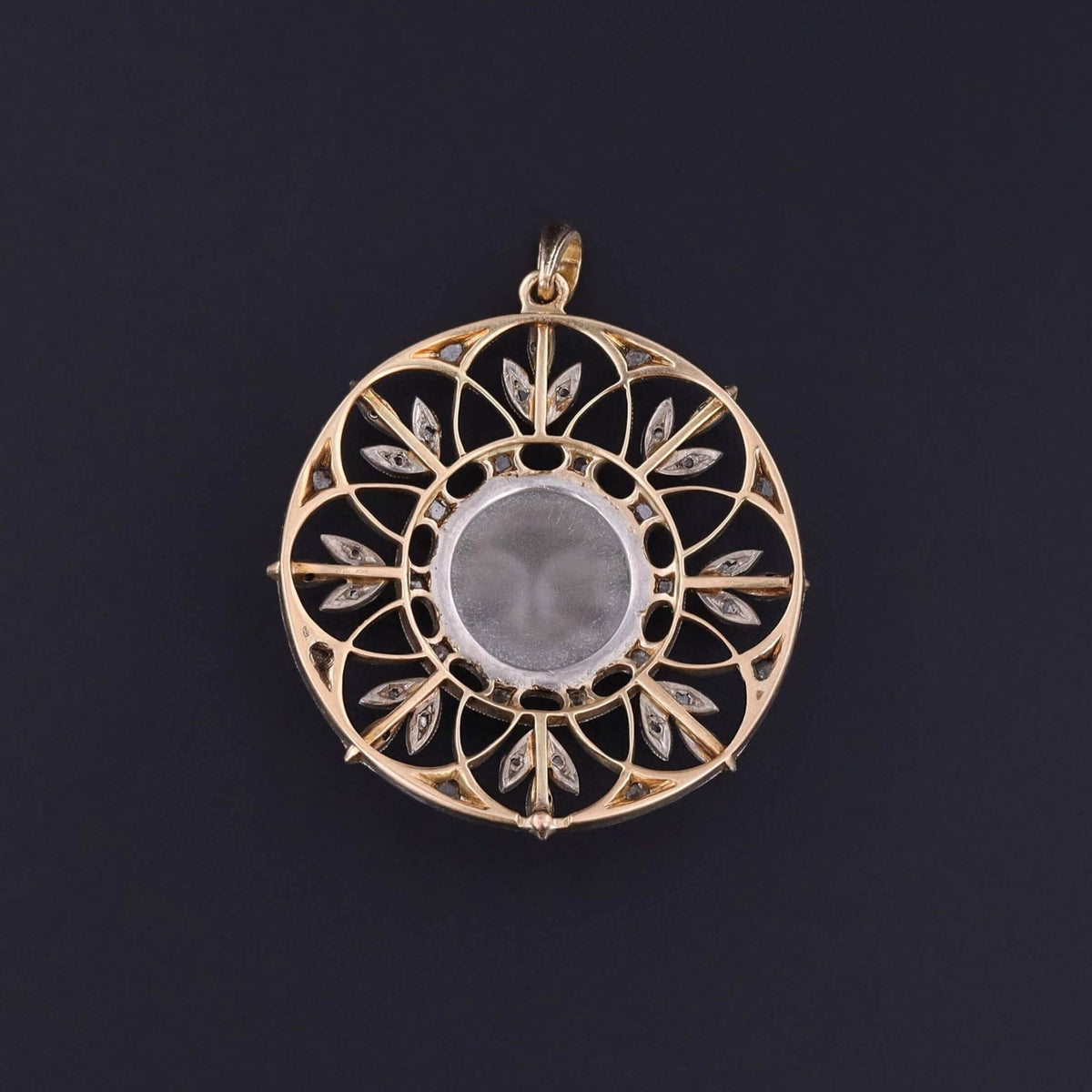 Antique Diamond Face Pendant of Platinum and Gold - Trademark Antiques