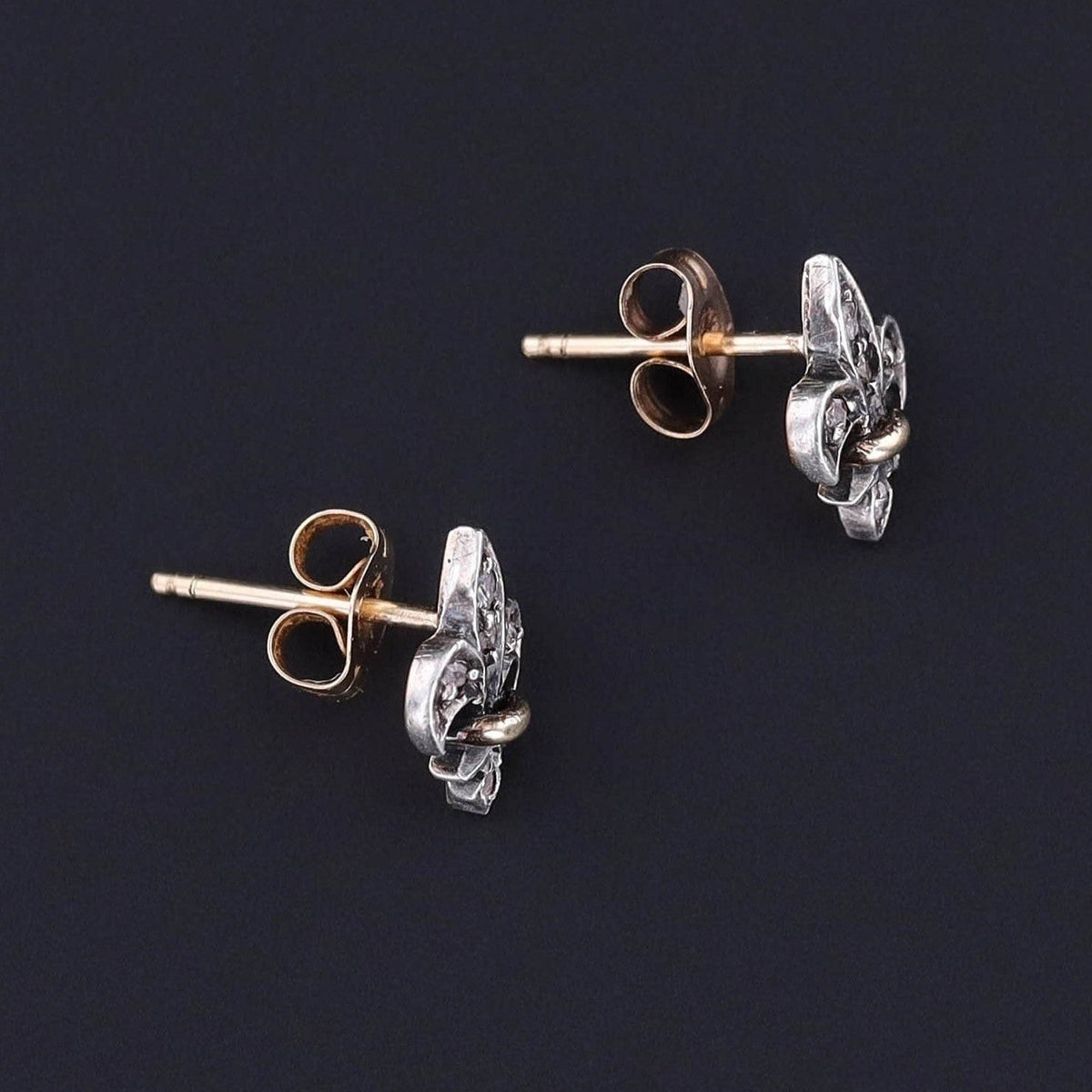 Antique Diamond Fleur de Lis Earrings - Trademark Antiques