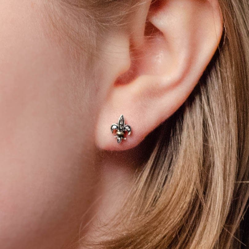 Antique Diamond Fleur de Lis Earrings - Trademark Antiques