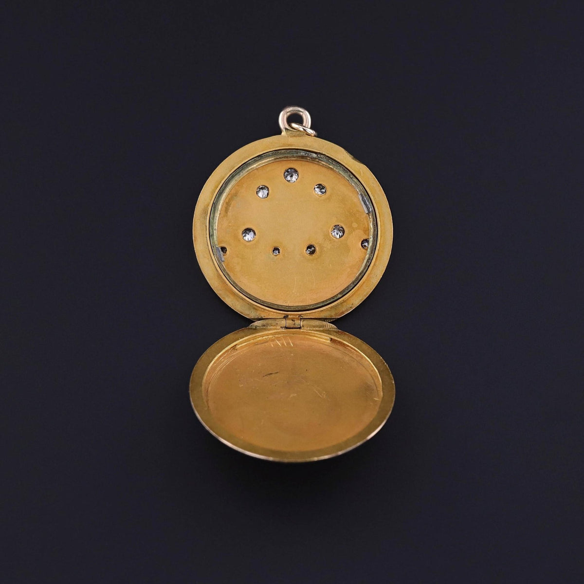 Antique Diamond Fleur de Lis Locket of 10k Gold - Trademark Antiques