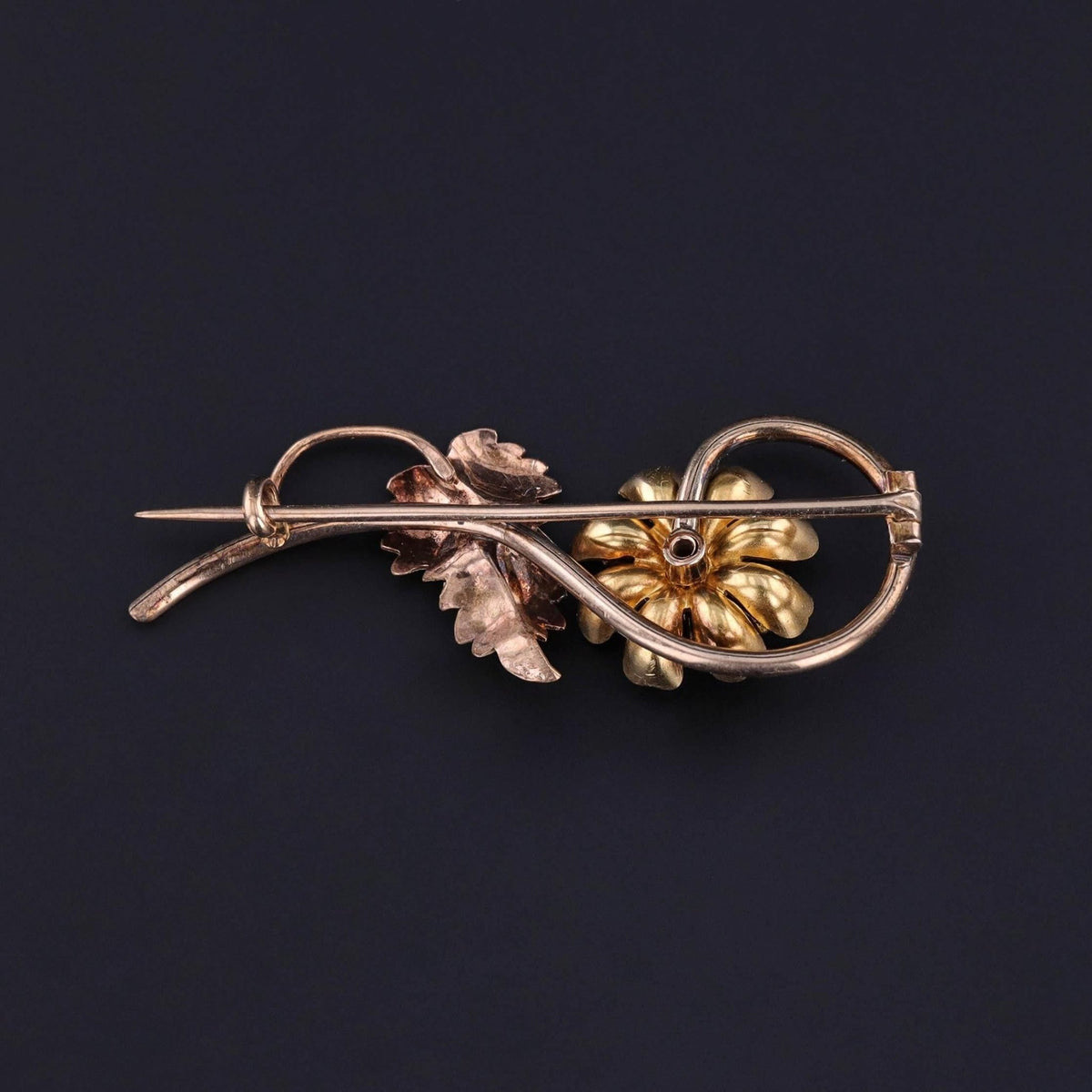Antique Diamond Flower Brooch of 9ct Gold - Trademark Antiques