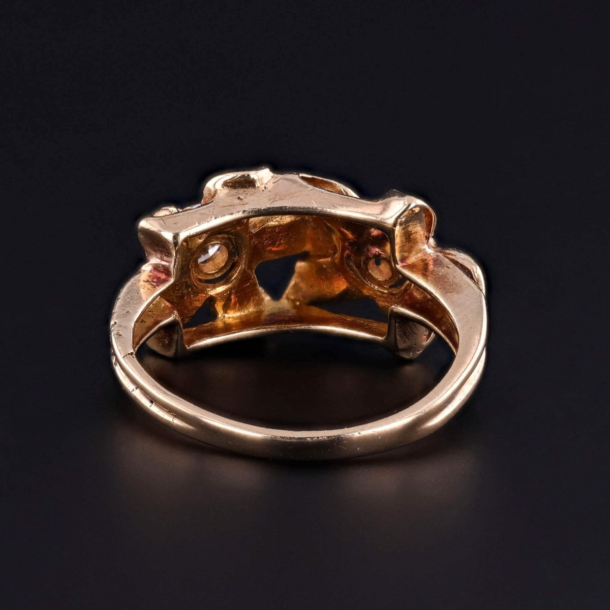 Antique Diamond Flower Ring of 14k Gold - Trademark Antiques