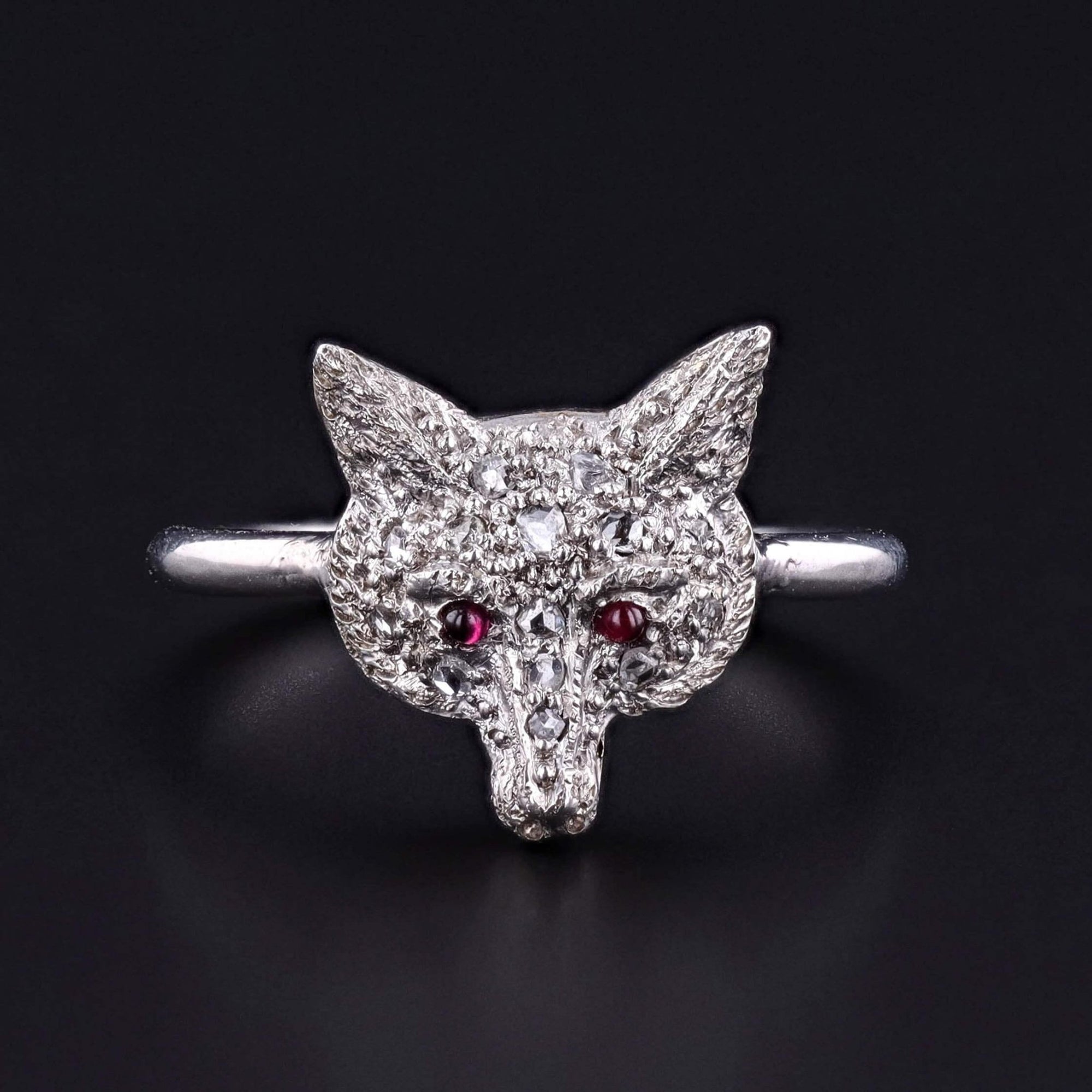 Antique Diamond Fox Ring of Platinum - Trademark Antiques