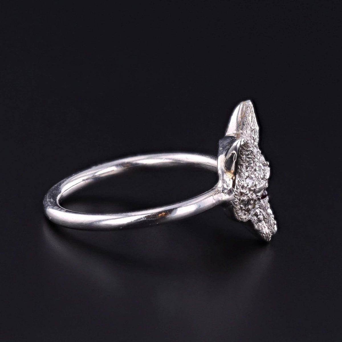 Antique Diamond Fox Ring of Platinum - Trademark Antiques