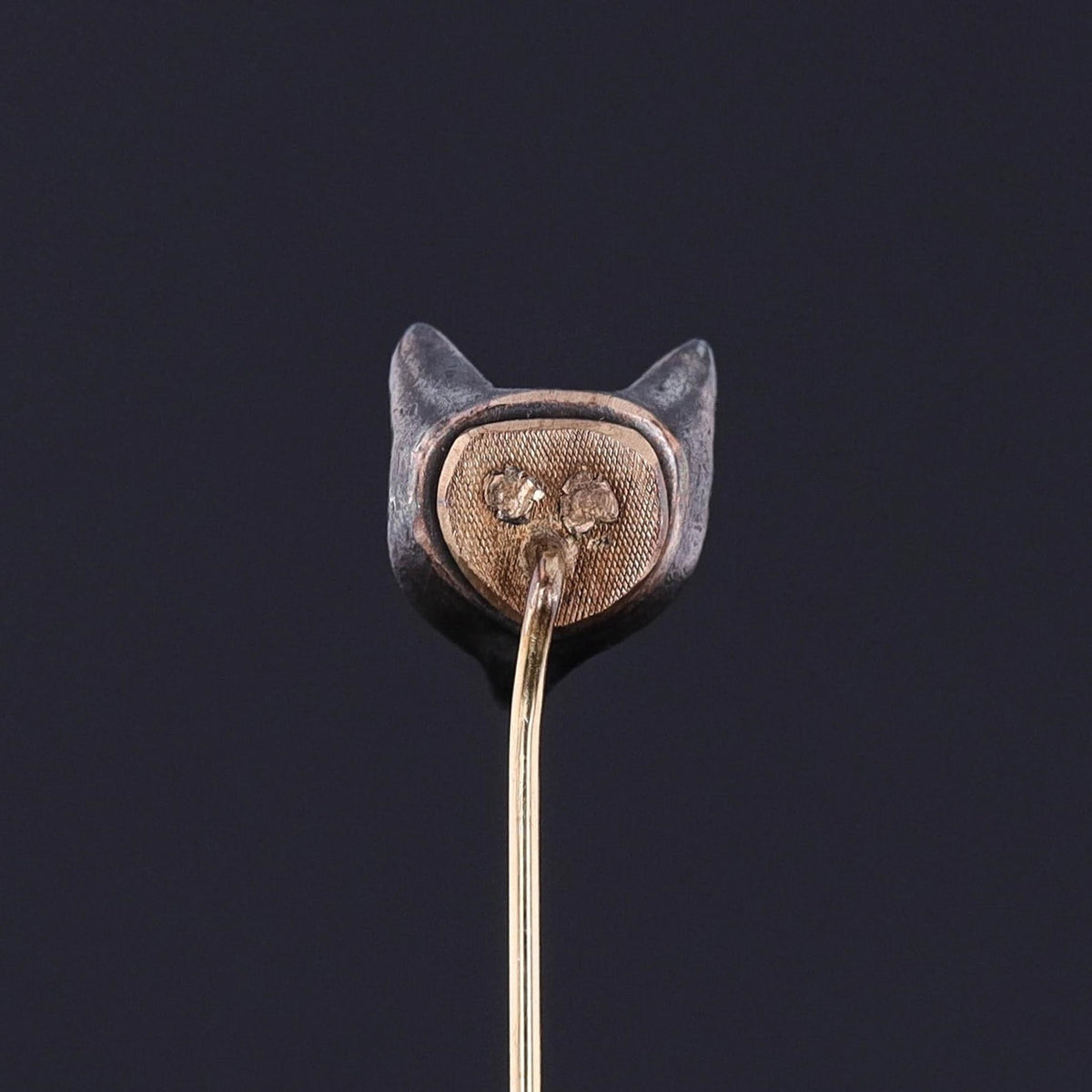 Antique Diamond Fox Stickpin of Silver and 14k Gold - Trademark Antiques