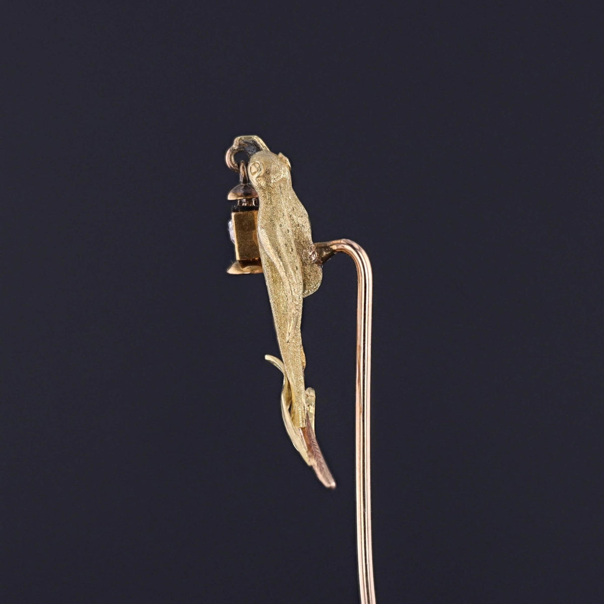 Antique Diamond Frog Stickpin of 14k Gold - Trademark Antiques