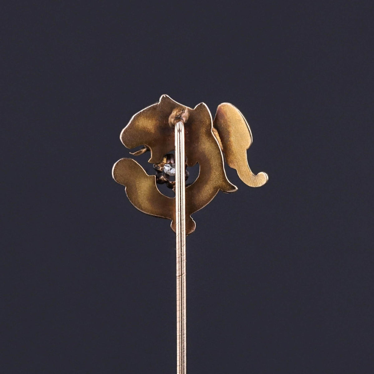 Antique Diamond Griffin Stickpin of 10k Gold - Trademark Antiques