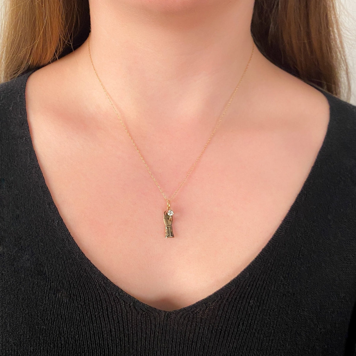 Antique Diamond Hand Charm - Trademark Antiques