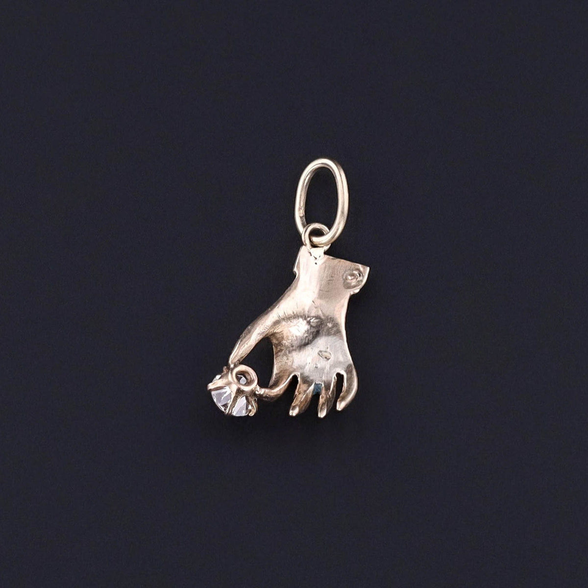 Antique Diamond Hand Charm of 10k Gold - Trademark Antiques