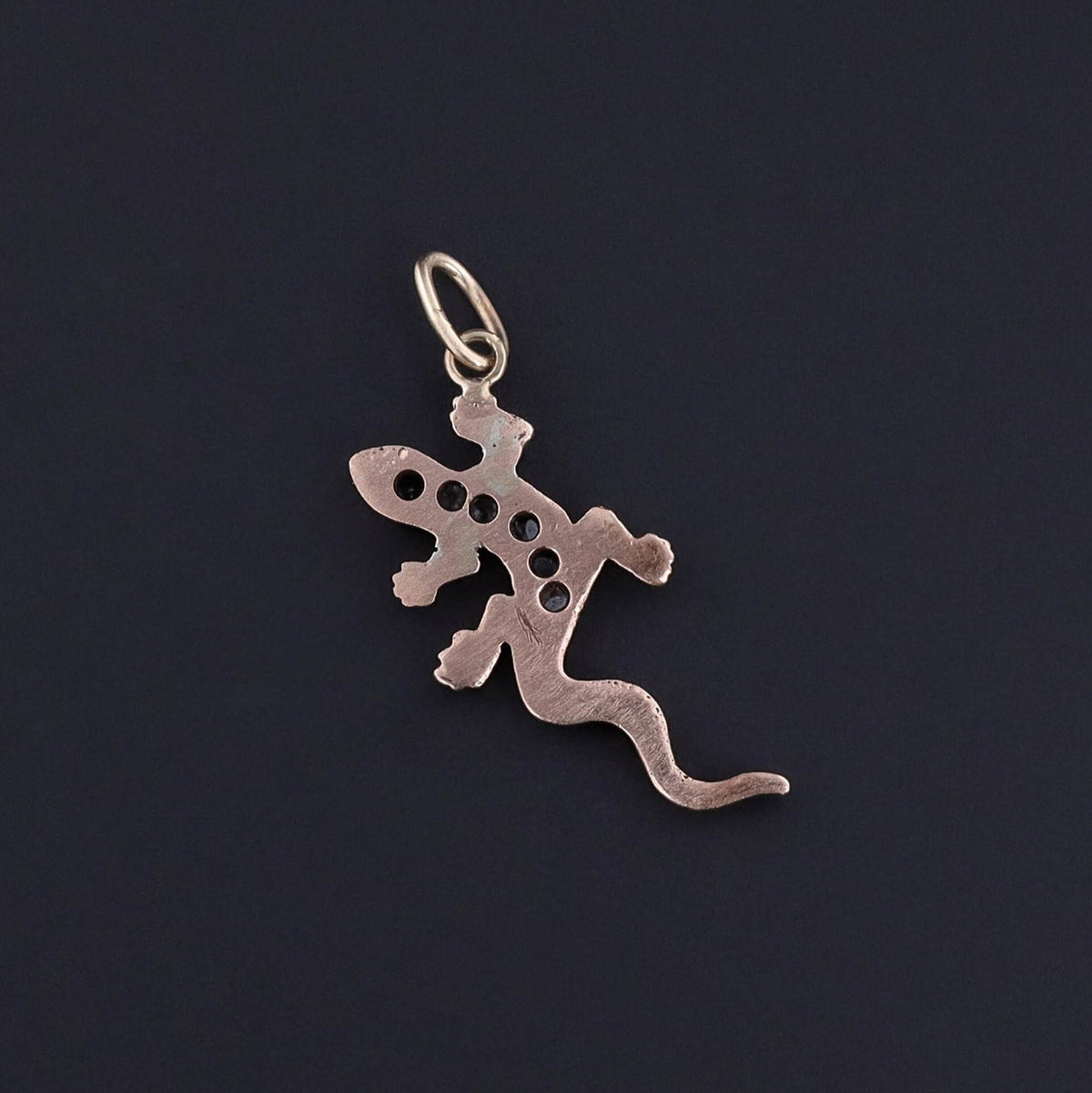 Antique Diamond Lizard Charm of 10k Gold - Trademark Antiques