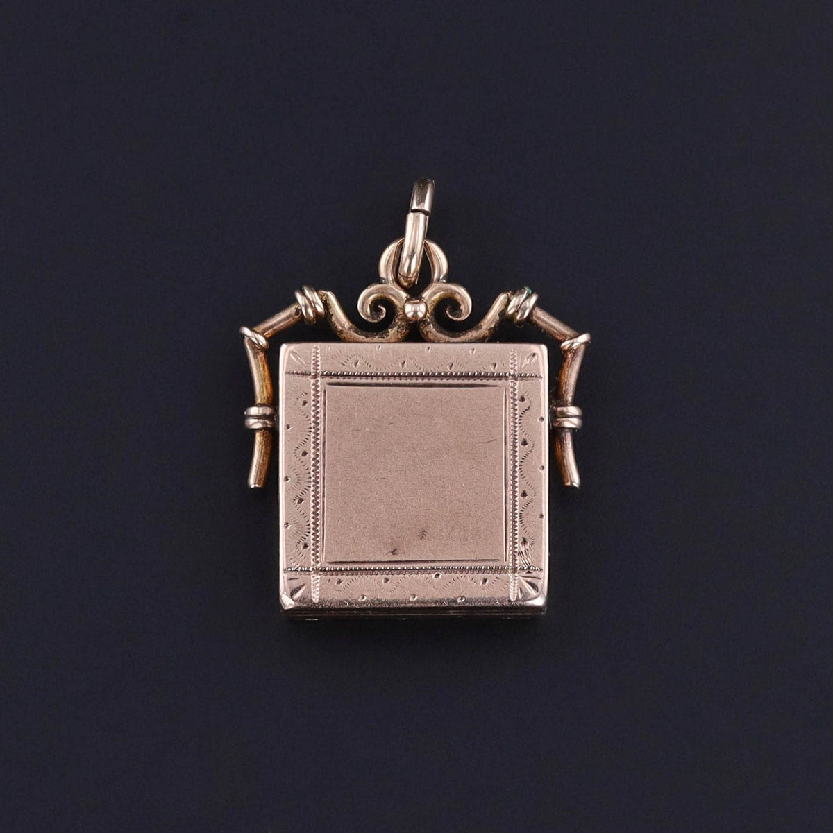 Antique Diamond Locket of 10k Rose Gold and Platinum - Trademark Antiques