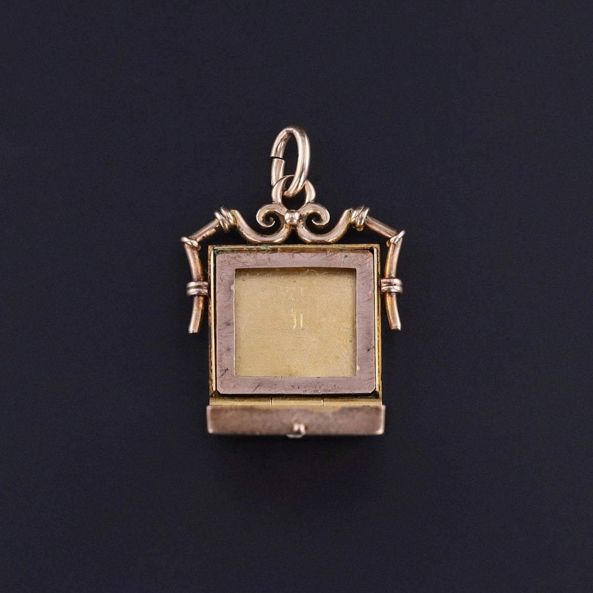 Antique Diamond Locket of 10k Rose Gold and Platinum - Trademark Antiques