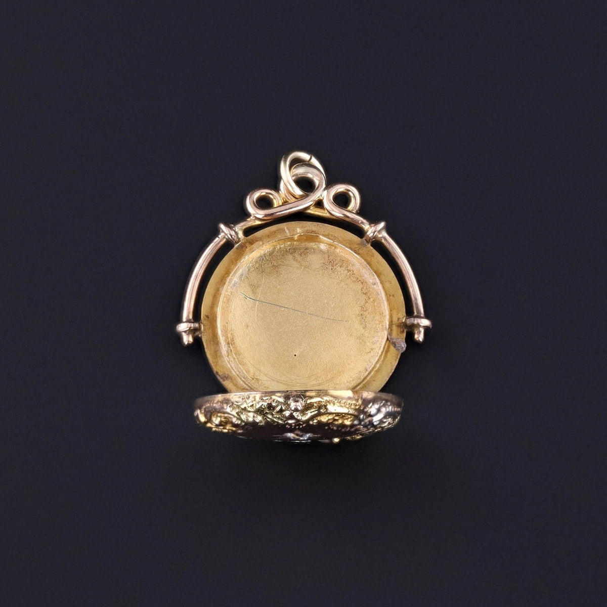 Antique Diamond Locket of Tri - Color Gold - Trademark Antiques