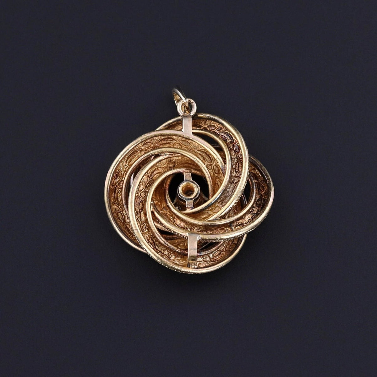 Antique Diamond Love Knot Pendant of 14k Gold - Trademark Antiques