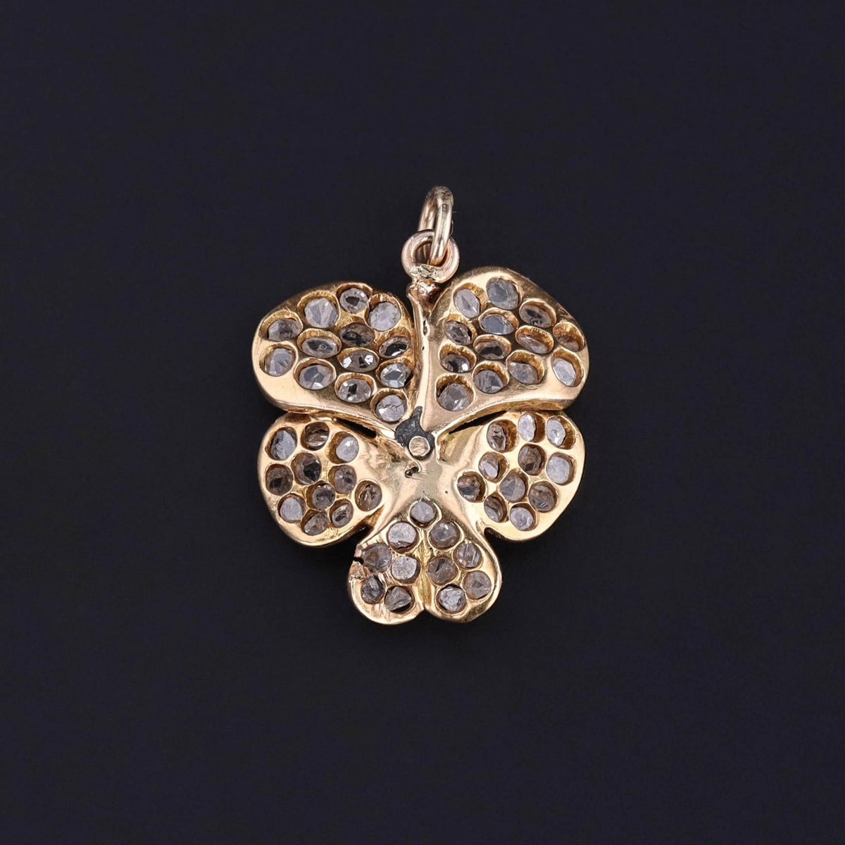 Antique Diamond Pansy Pendant of 18k Gold - Trademark Antiques