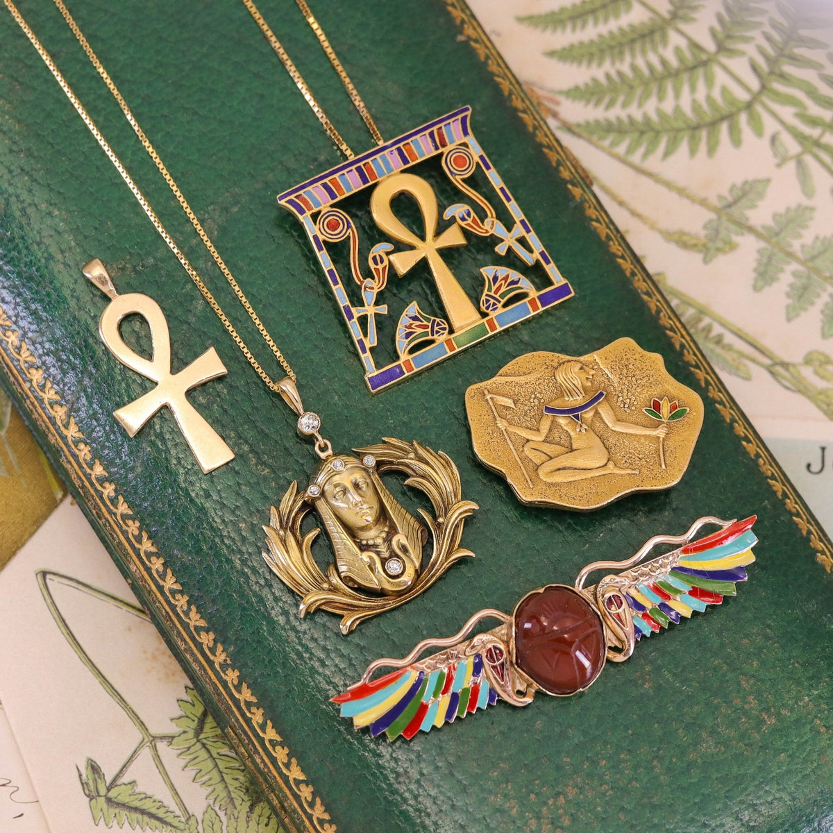 Antique Diamond Pharaoh Conversion Necklace of 14k Gold - Trademark Antiques