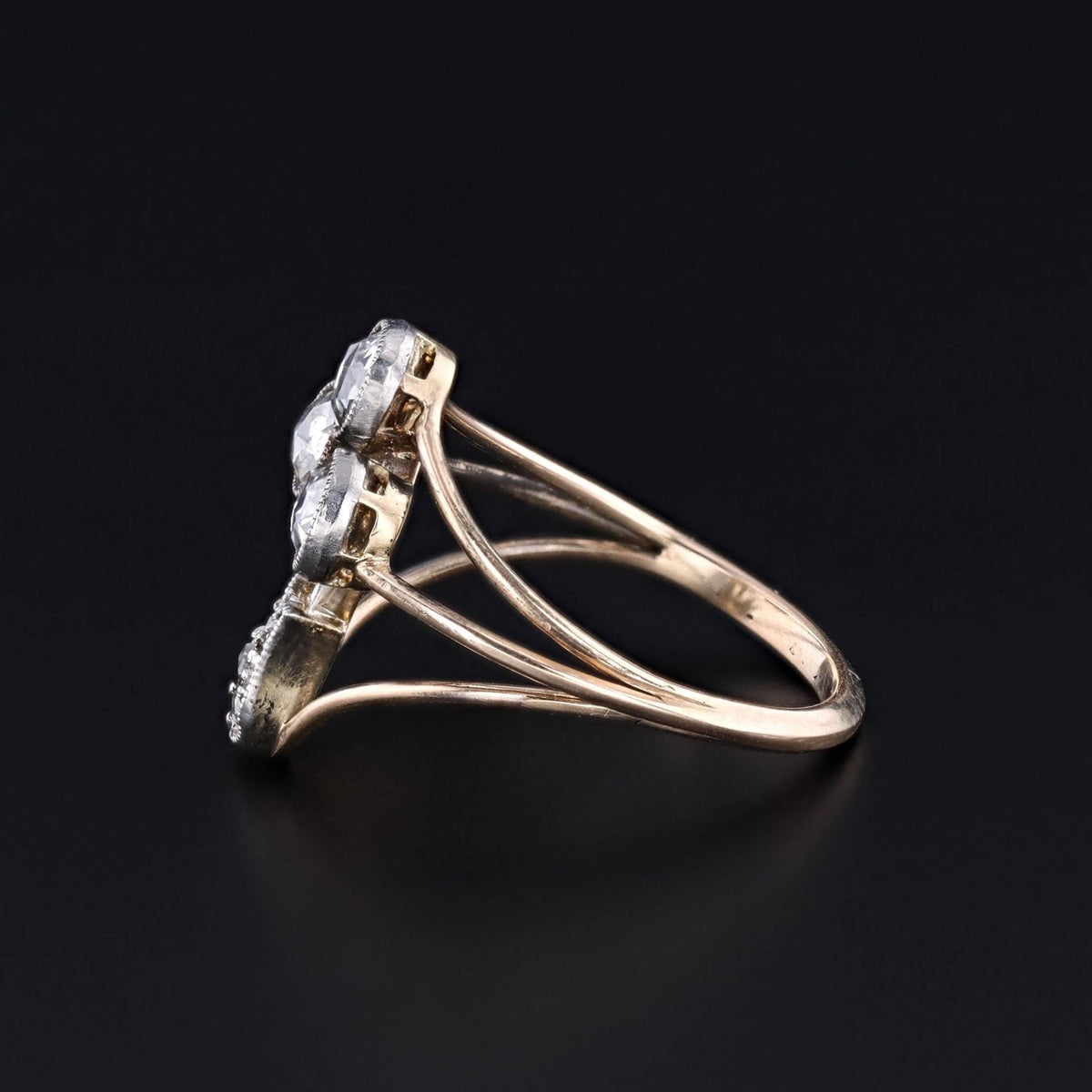 Antique Diamond Ring of Platinum and 14k Gold - Trademark Antiques