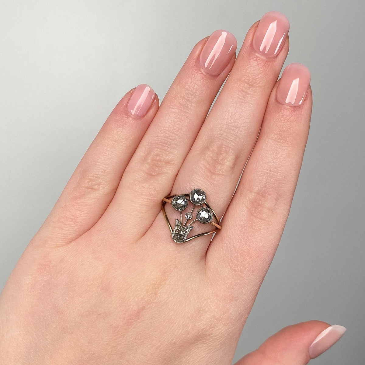 Antique Diamond Ring of Platinum and 14k Gold - Trademark Antiques