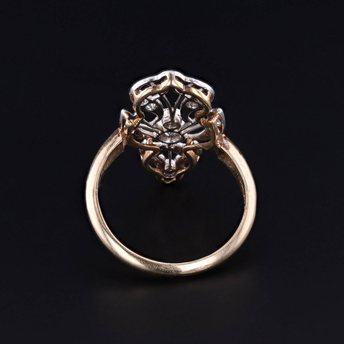 Antique Diamond Ring of Platinum and 14k Gold - Trademark Antiques