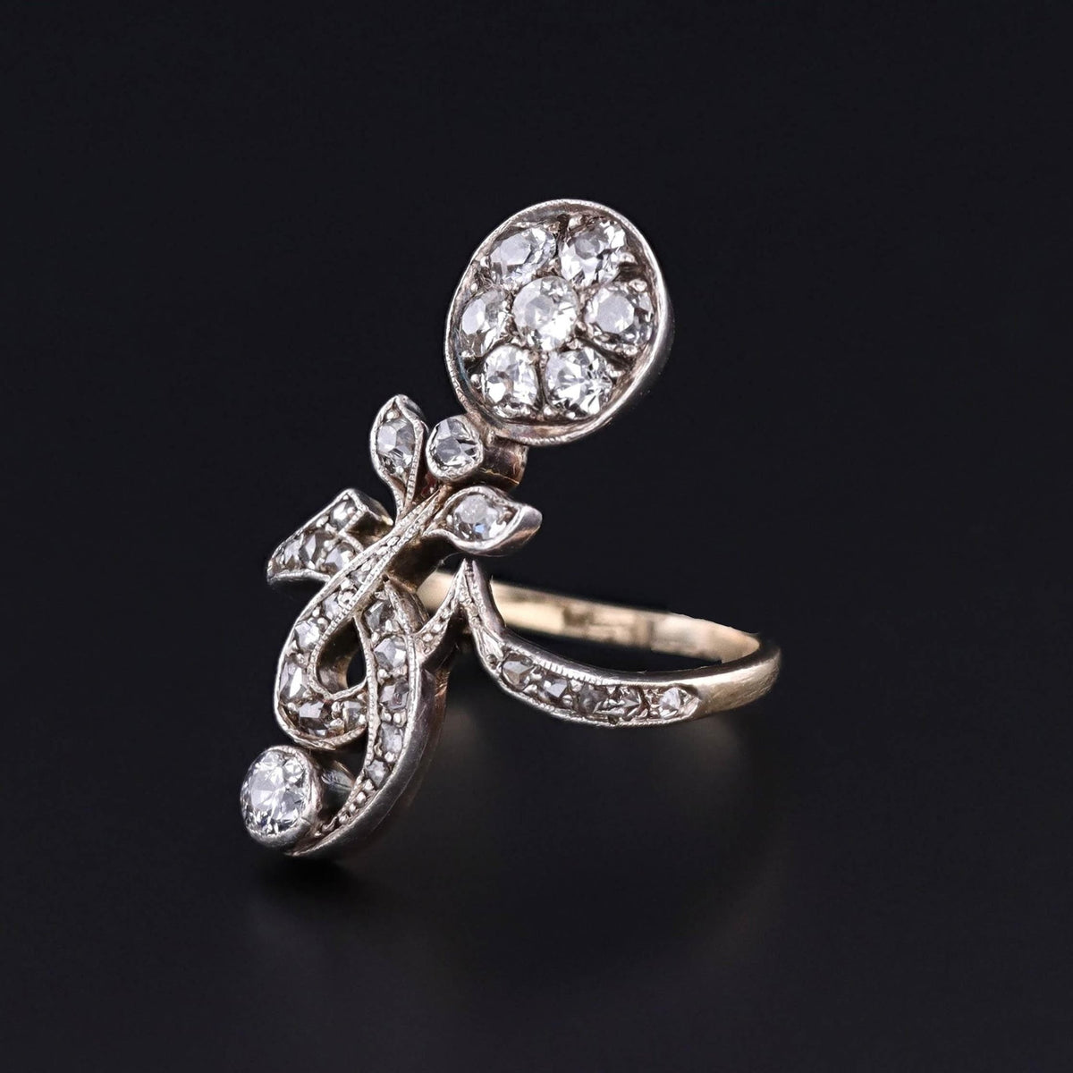 Antique Diamond Ring of Silver Topped 14k Gold - Trademark Antiques