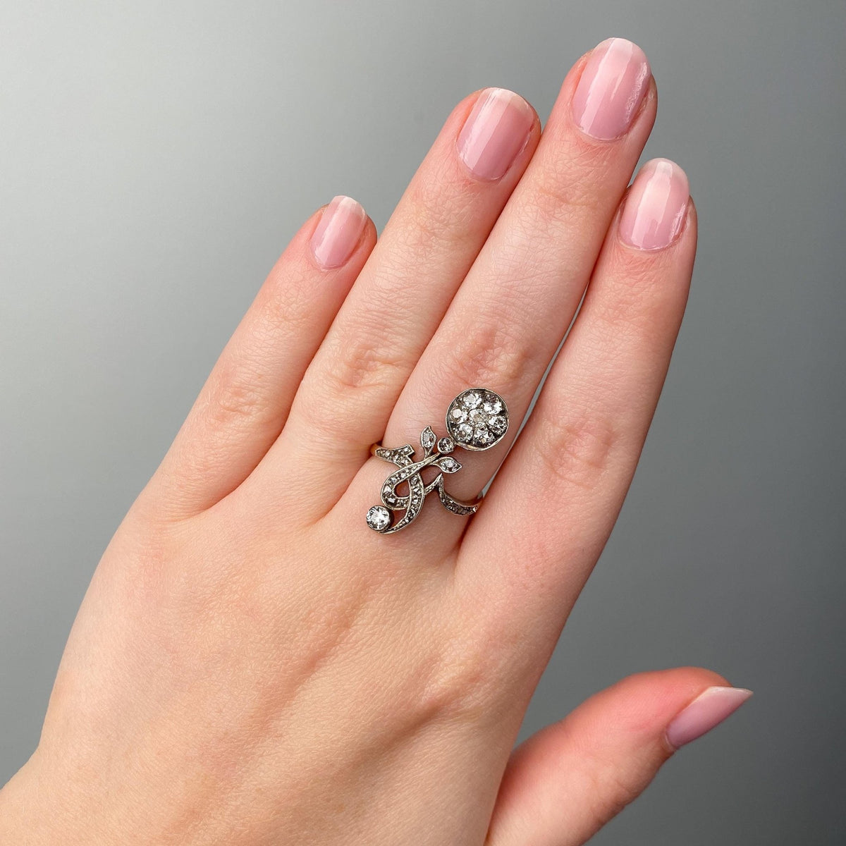 Antique Diamond Ring of Silver Topped 14k Gold - Trademark Antiques