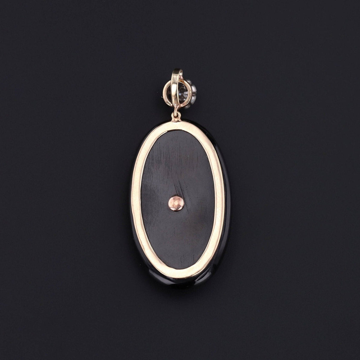 Antique Diamond Ruby and Onyx Insect Pendant of 14k Gold - Trademark Antiques