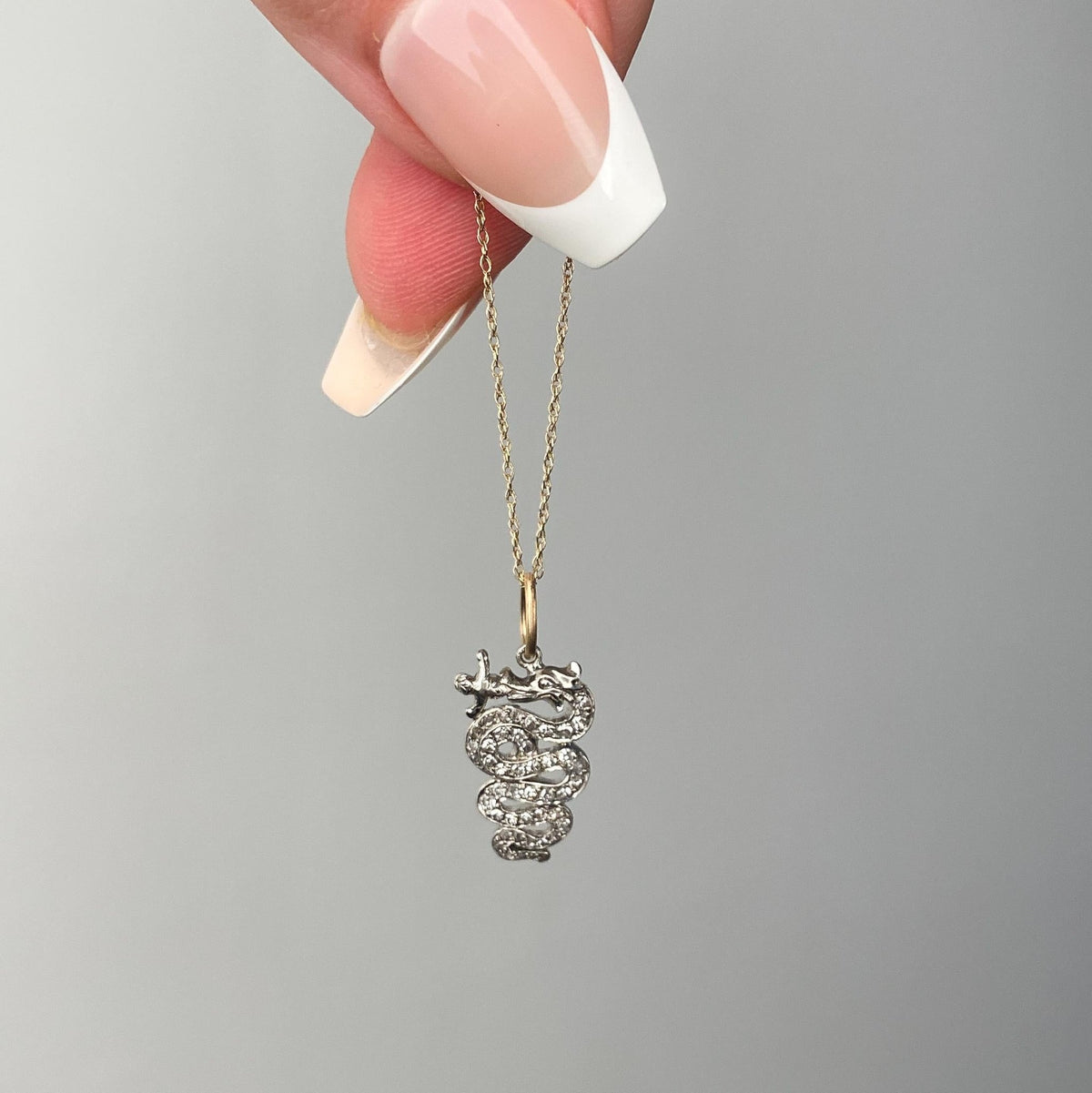 Antique Diamond Snake Charm of Platinum - Trademark Antiques