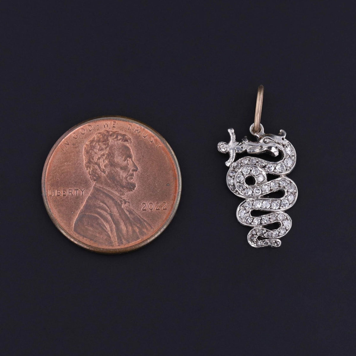 Antique Diamond Snake Charm of Platinum - Trademark Antiques