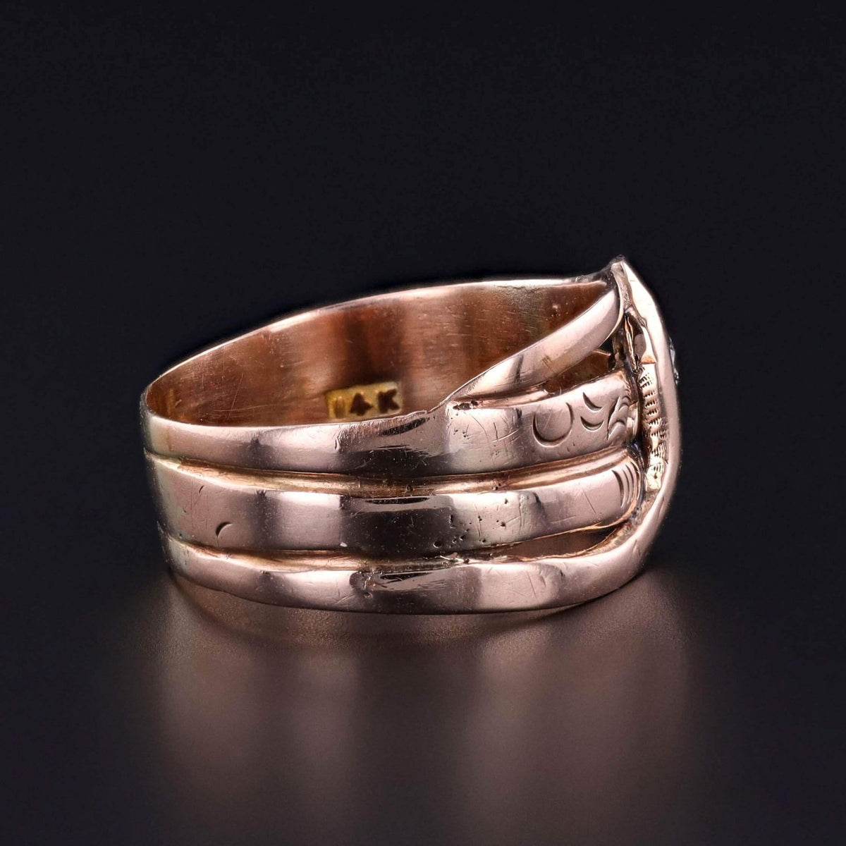 Antique Diamond Snake Ring of 9ct Gold - Trademark Antiques
