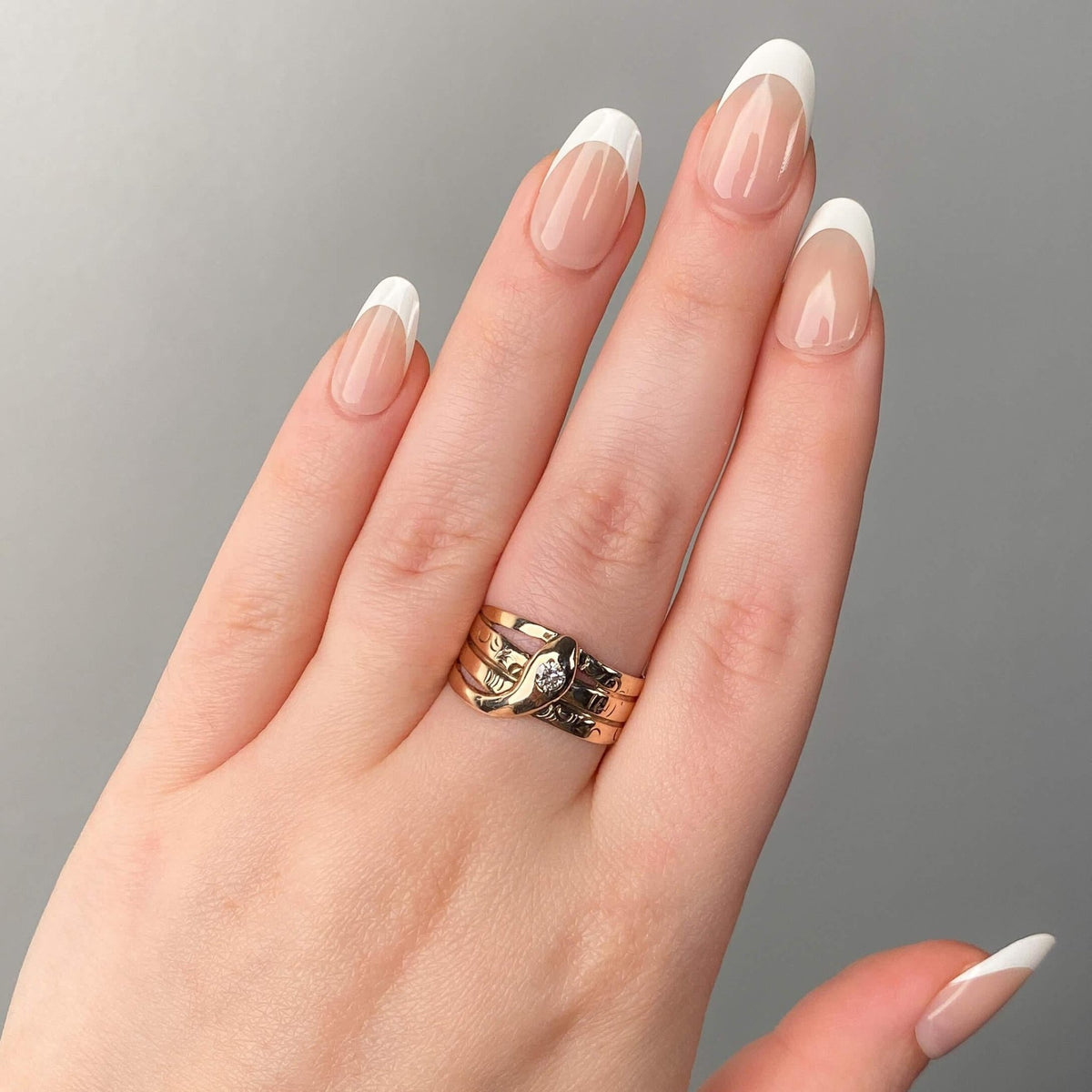 Antique Diamond Snake Ring of 9ct Gold - Trademark Antiques