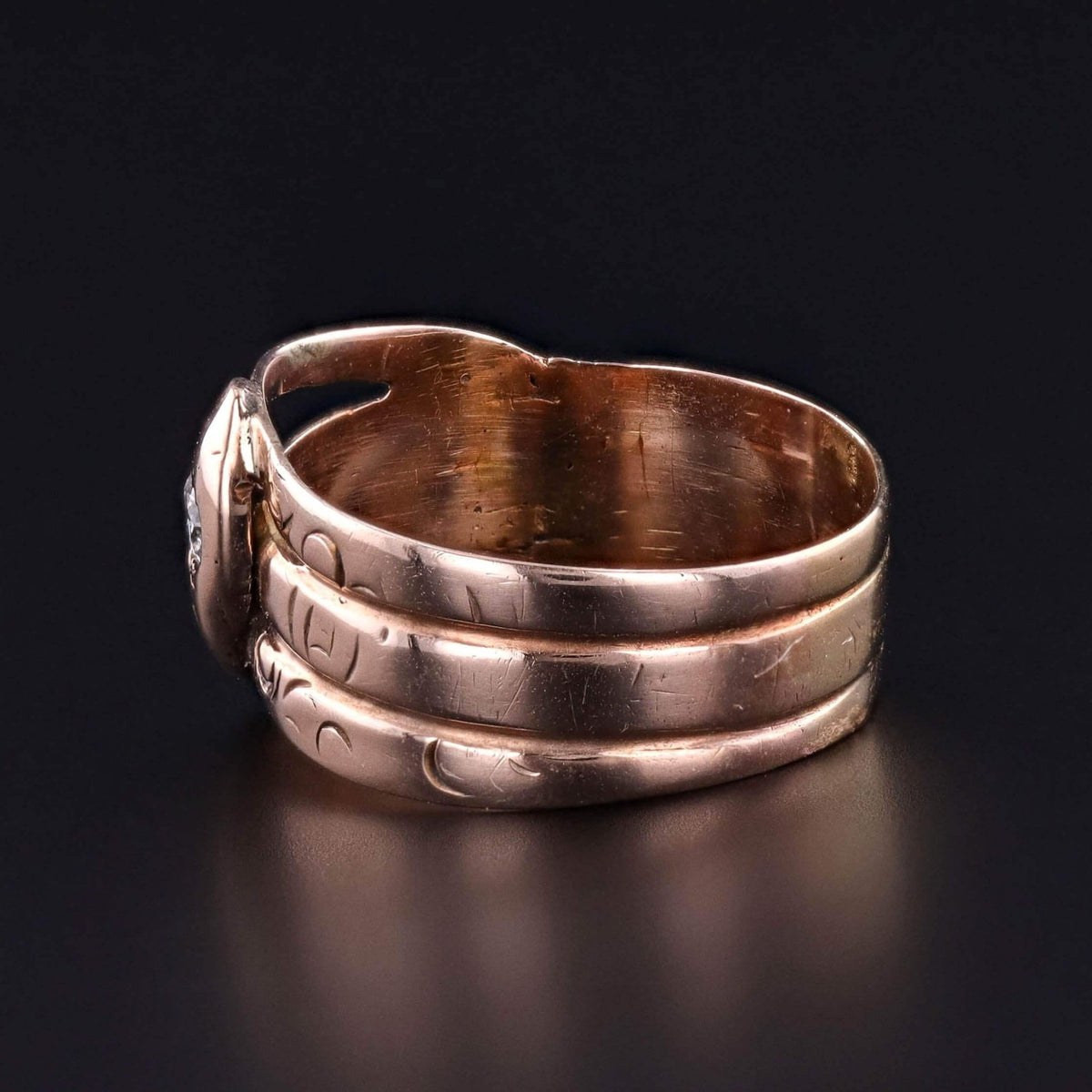 Antique Diamond Snake Ring of 9ct Gold - Trademark Antiques