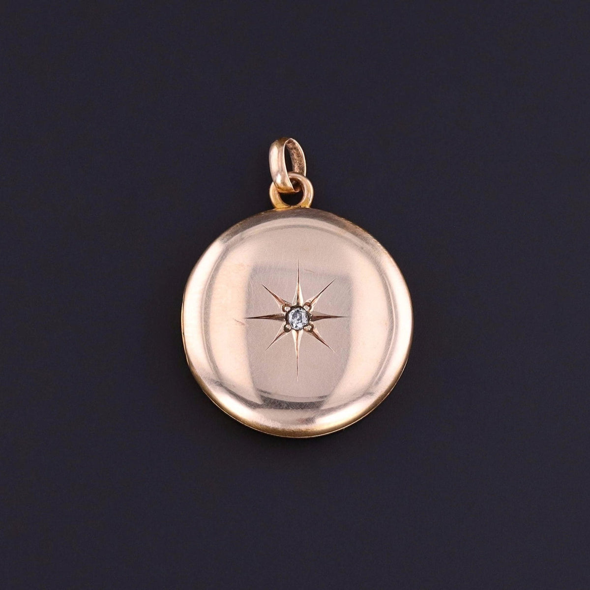 Antique Diamond Star Locket of 10k Gold - Trademark Antiques
